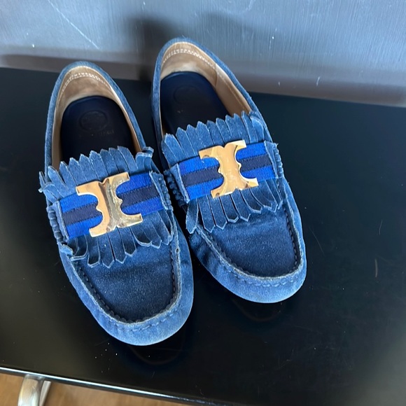 Tory Burch Gemini link loafers blue suede - Picture 3 of 7